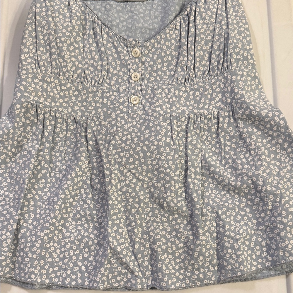 Brandy Melville, Floral Blue Women's Tank Top, OS